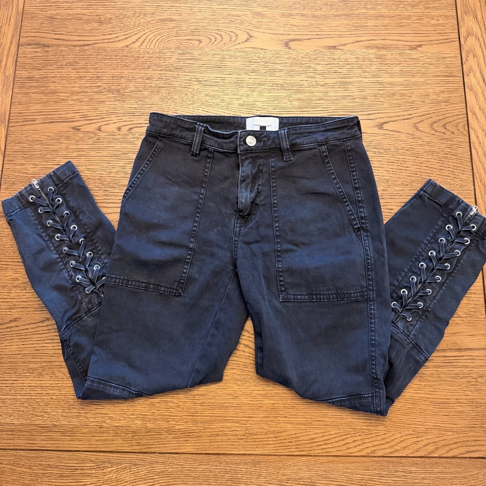 Current/Elliott The Weslan Lace-Up Back Cuff Pants